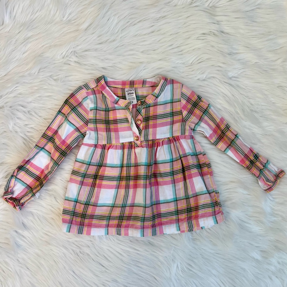 Carter's Plaid Flannel Tunic Top‎ - Picture 2 of 6